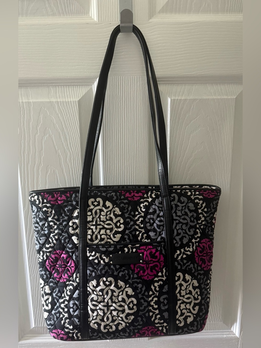VERA BRADLEY Canterberry Magenta Large Quilted Tote Shoulder Travel Bag